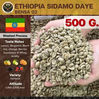 สารกาแฟ Ethiopia Sidamo Daye Bensa G2 อราบิก้า/Washed สั่งซื้อเกิน 20kg. ทักแชท เมล็ดกาแฟดิบ