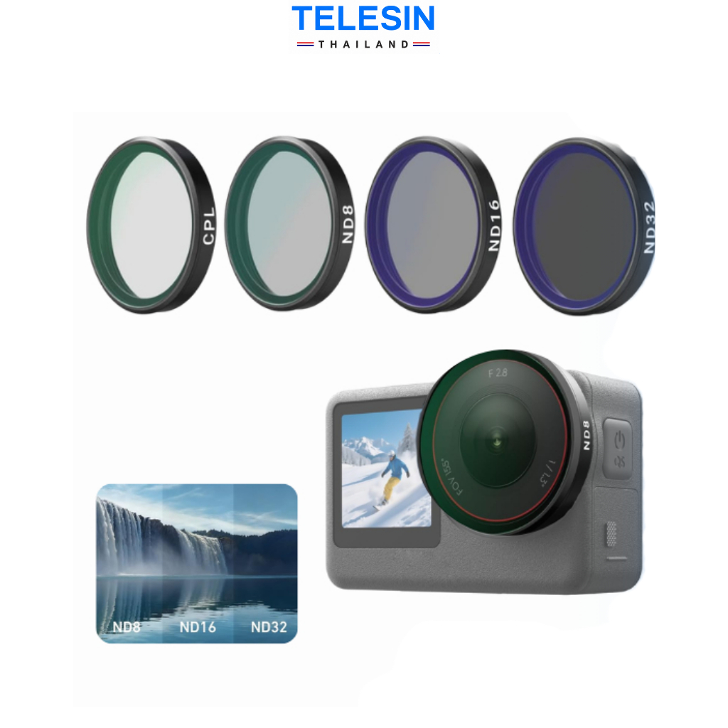 TELESIN DJI Osmo Action 6 CPL+ND8 / ND16 / ND32 Filter Kit (S5-FLT-40)