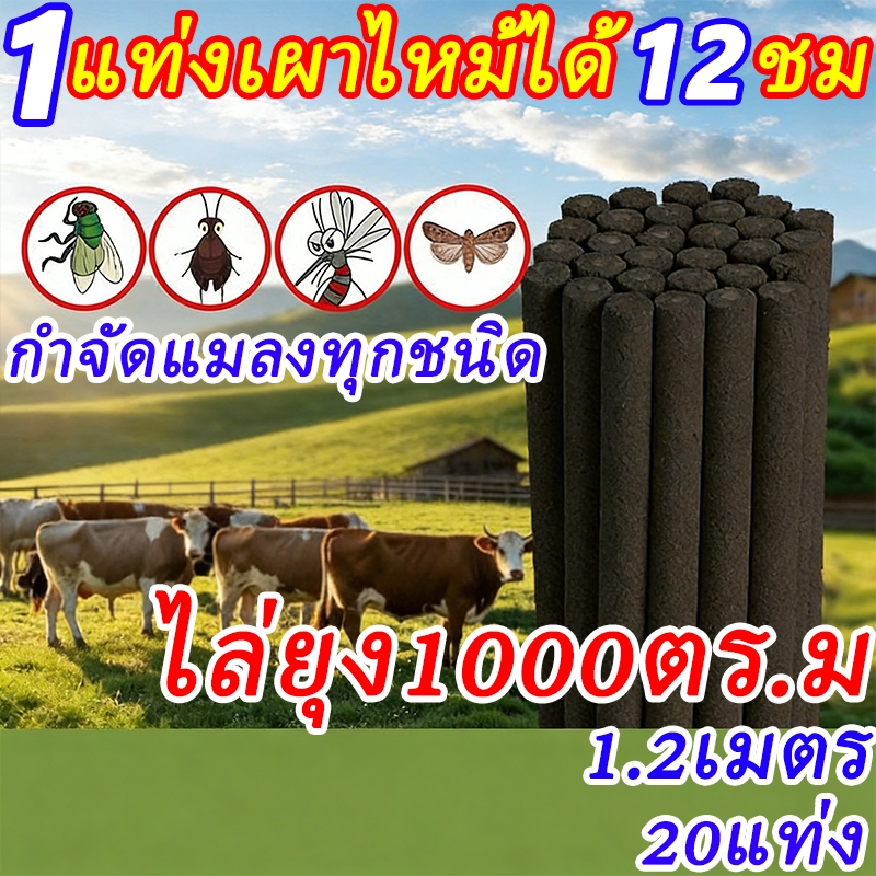 ส่งจากกรุงเทพ ธูปจัมโบ้ตะไคร้ไล่ยุง 1.2เมตร 20แท่ง   ธูปไล่ยุง ผลิตจากวัสดุธรรมชาติ ยาจุดกันยุง แต่ประสิทธิภาพสูง