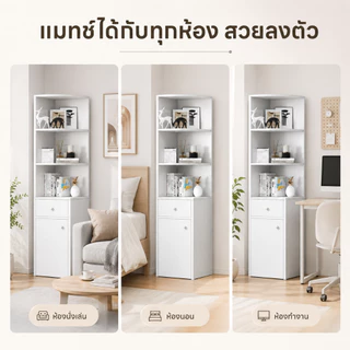[👍เข้ามุม👍] CC ตู้หนังสือ 180cm ตู้มุมห้อง เปิดชั้นวางจอแสดงผล ชั้นอเนกประสงค์ ชั้นวางหนังสือไม้