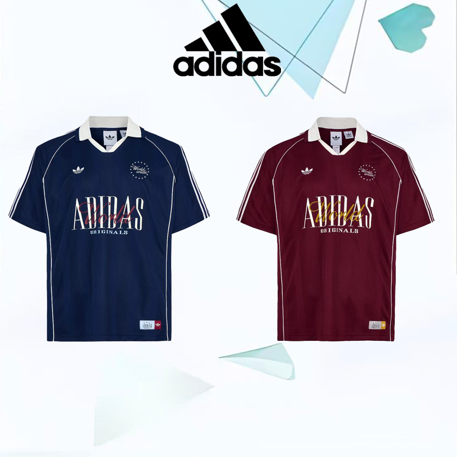 adidas originals BLK เสื้อโปโลผู้ชาย ทรงวีคอ สวมหัว สไตล์สปอร์ตลำลอง