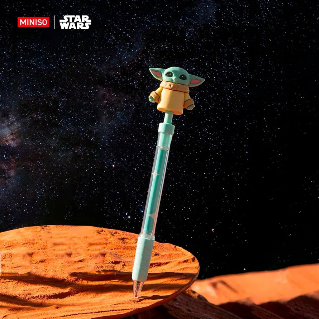Miniso ปากกาเจลสีดำ 0.5 mm ด้ามกดซิลิโคนโกรกู Grogu เบเบี้โยดา Star Wars (พร้อมส่งในไทย 🇹🇭)