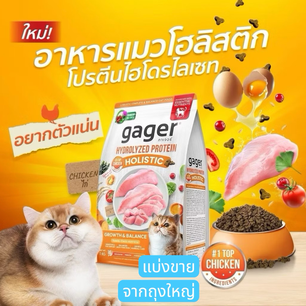 gager การ์เจอร์ โฮลิสติก สูตรไก่ แบ่งขาย 200 กรัม บรรจุถุงซิปล็อค