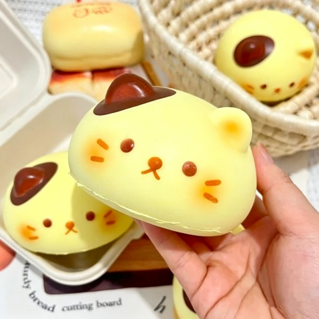 สกุชชี่ ​​ของเล่นเด้งช้ารูปลูกแมวน่ารักของเล่นกดรีบาวด์ช้านุ่ม