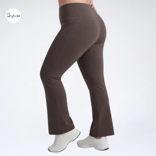 (ใหญ่พิเศษ L-4XL) Bigbraco | HI157 - เล้กกิ้งออกกำลังกายเอวสูง ทรงขาม้า ความยาวระดับ 9ส่วน มาพร้อมกระเป๋าสองข้างลำตัว