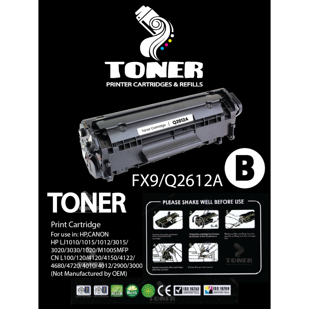 FX9-Q2612A (สีดำ)Toner Print Cartridge เที่ยบเท่า
