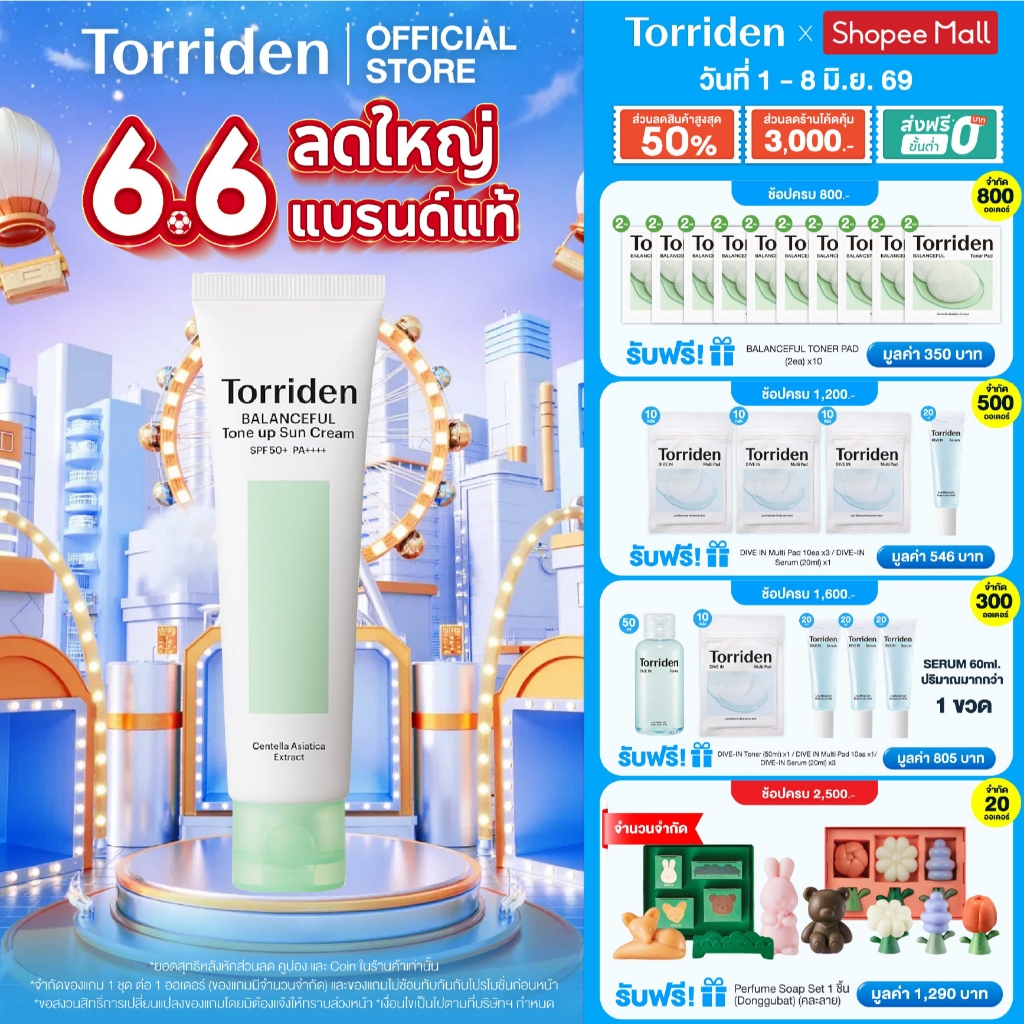 [New] Torriden Balanceful Cica Tone Up Sun Cream SPF 50+ PA++++ ทอร์ริเดนกันแดดโทนอัพ
