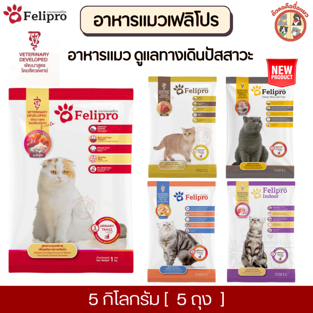 แถม 100g [5Kg] Felipro เฟลิโปร อาหารแมว กันนิ่ว [ถุงแบ่ง] จากบริษัท ครบสูตร