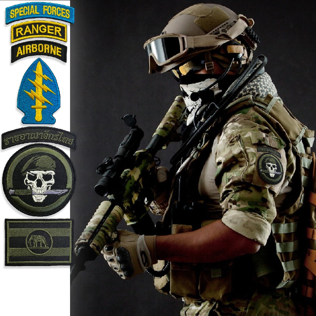 Tactical Patches อาร์มตีนตุ๊กแก สำหรับหน่วยรบพิเศษ Special Forces THAI & US ขนาดตามภาพ พร้อมส่งจากไทย