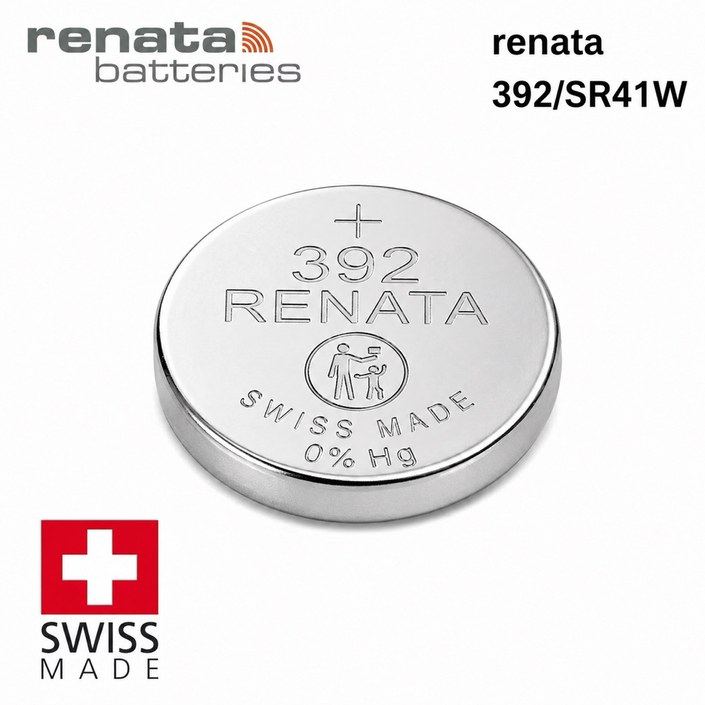 ถ่านกระดุม ถ่านนาฬิกา Renata 392 หรือ SR41W , SR41 (แพ็คละ 1 เม็ด) ของแท้ 100%