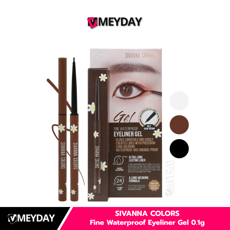 ซิเวนน่า คัลเลอร์ ไฟน์ วอเตอร์พลูฟ อายไลเนอร์ เจล SIVANNA COLORS FINE WATERPROOF EYELINER GEL #HF772