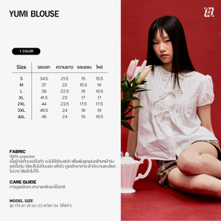 CHUUCHOP - (S-4XL) Yumi Blouse เสื้อเบลาส์แขนตุ๊กตา สไตล์จีน (C8483)