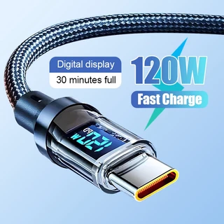 สายชาจแบตเร็ว 120W/6A สายชาร์จUSB Type C รองรับLED สายยาว1เมตร2เมตร