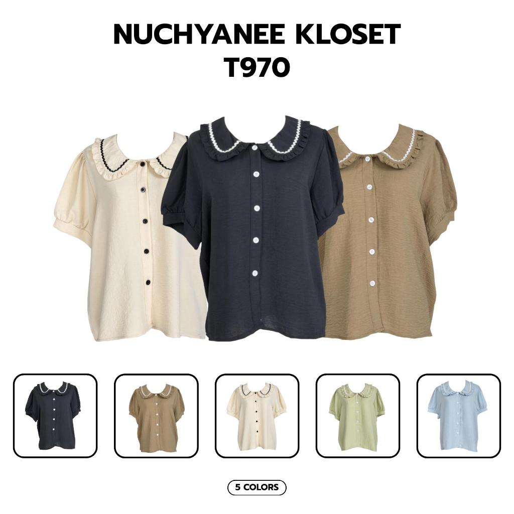 (T970)งานเสื้อผ้าลินินคอบัวกระดุมรุ่นใหม่ Nuchyanee