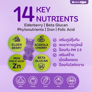 แท้100% Holista Kides สูตร DHA 1 กระปุก + สูตร ELDERBERRY 1 กระปุก | กระปุกละ 60 กัมมี่