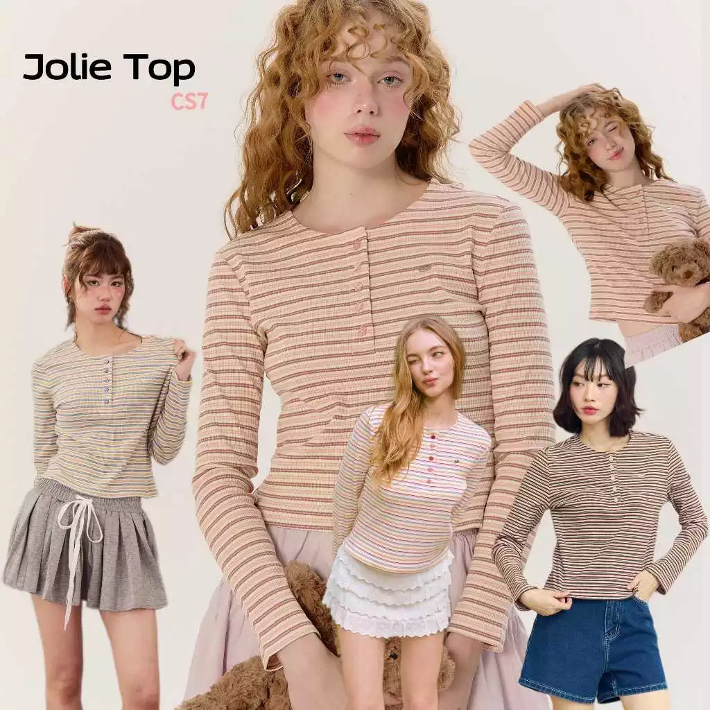 CelebrityStyle-CS7 Jolie Top เสื้อแขนยาว เนื้อผ้าพรีเมี่ยมมากๆเนื้อนุ่ม ใส่สบายไม่อึดอัดไม่บาง