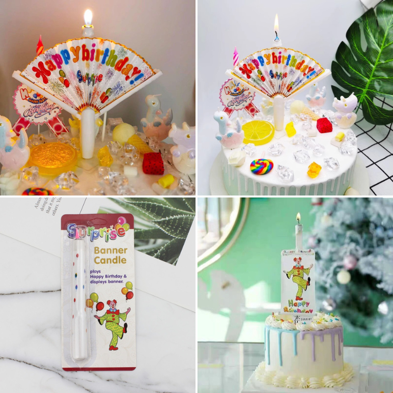 เทียนวันเกิด🎂 จุดแล้วมีเด้งมีป้าย เทียนพัด happybirthday​🎂 เทียนเซอร์ไพรส์ //🛒สินค้าพร้อมส่งนะคะ🛒