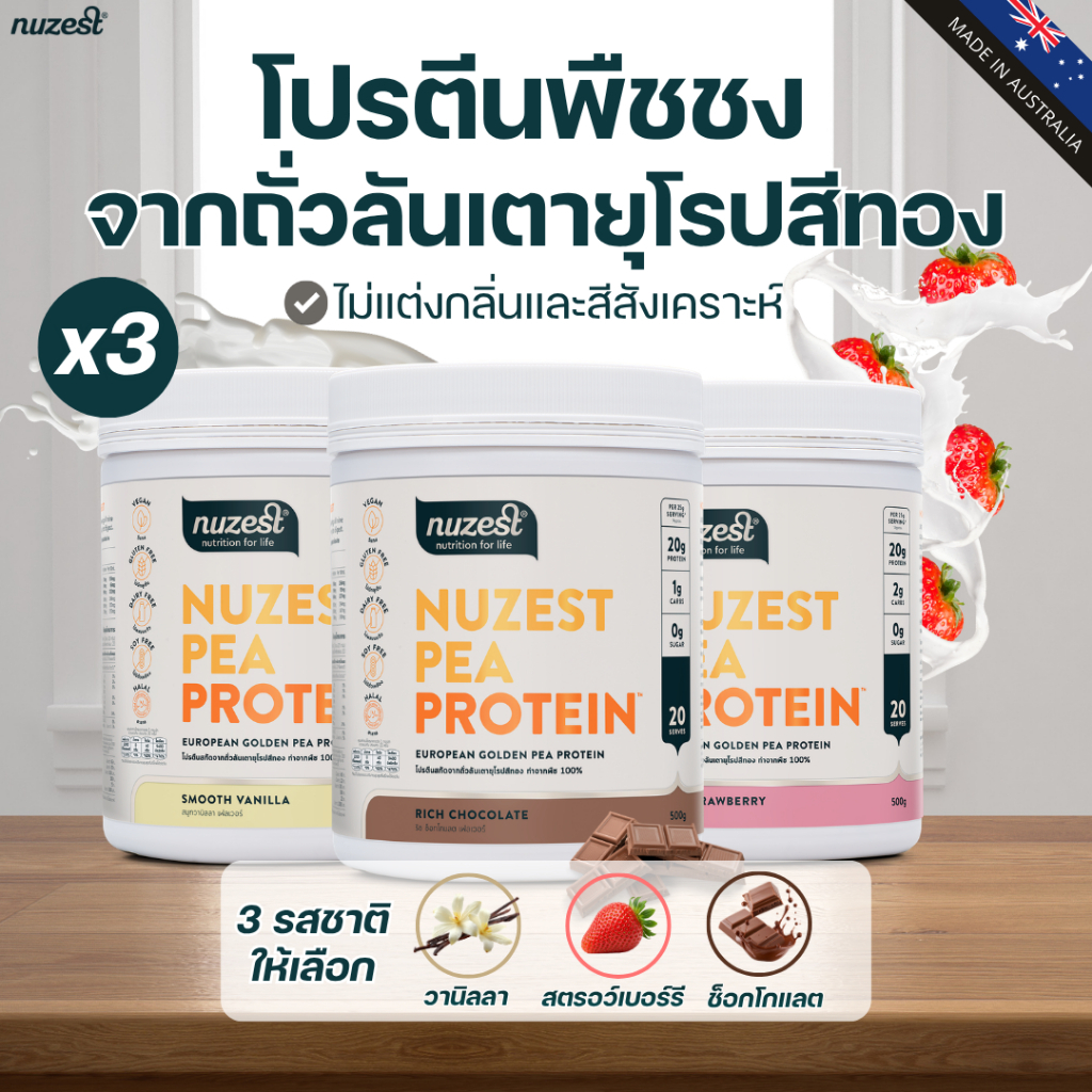 โปรตีนพืช Plant protein Nuzest โปรตีนคุณหนูดี จากถั่วลันเตา ช่วยลดน้ำหนัก ผู้สูงอายุ คนท้อง เพิ่มกล้ามเนื้อ ชงดื่ม set