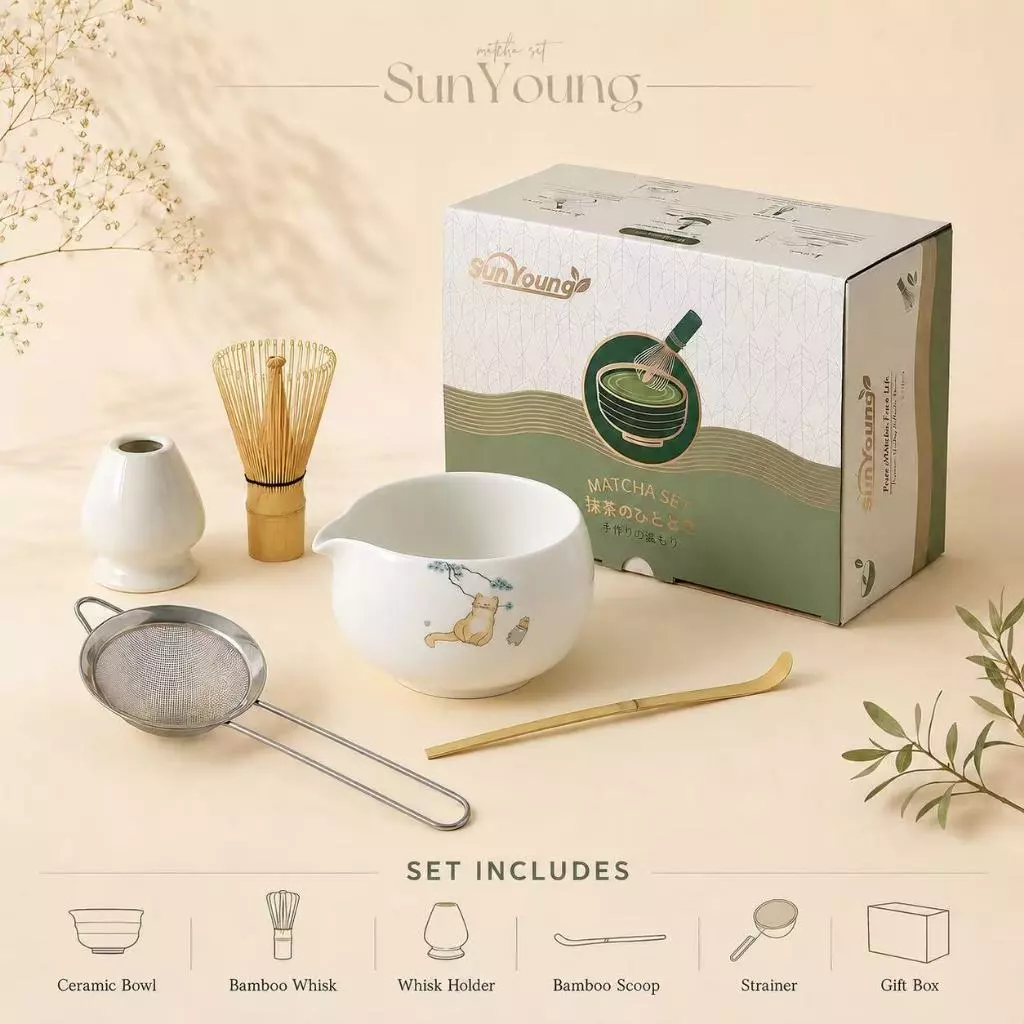 🍵ชุดชงมัทฉะ 5 ชิ้น กล่องหรู chawan matcha set bowl งานคราฟต์ระดับมาสเตอร์ จากญ✨ ถ้วยชงมัทฉะ ถ้วยชงชาเขียว แปรงชงชา thumbnail 6