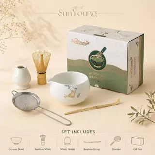🍵ชุดชงมัทฉะ 5 ชิ้น กล่องหรู chawan matcha set bowl งานคราฟต์ระดับมาสเตอร์ จากญ✨ ถ้วยชงมัทฉะ ถ้วยชงชาเขียว แปรงชงชา