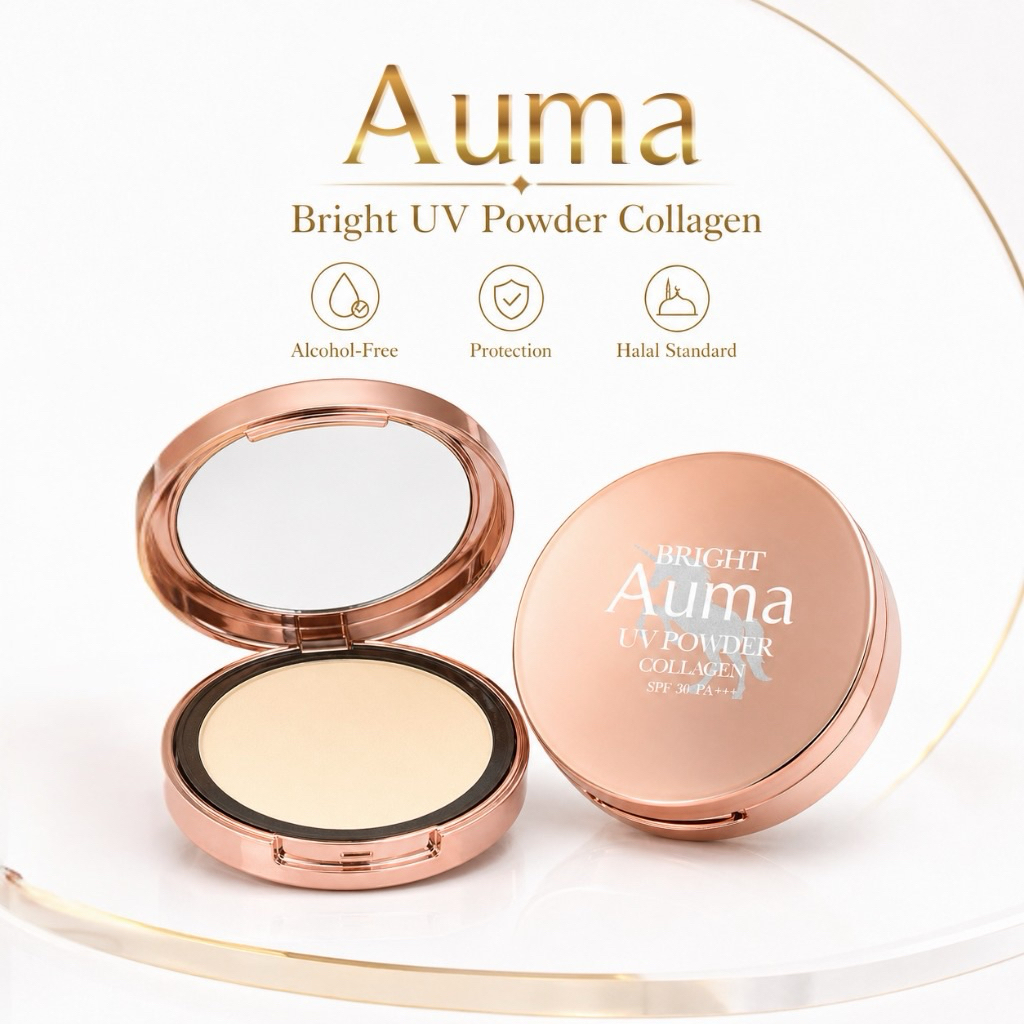 [ใหม่]แป้งรีทัชผิว เนื้อใยไหม คลอลาเจน Auma bright 1 ชิ้น  (AUMA)