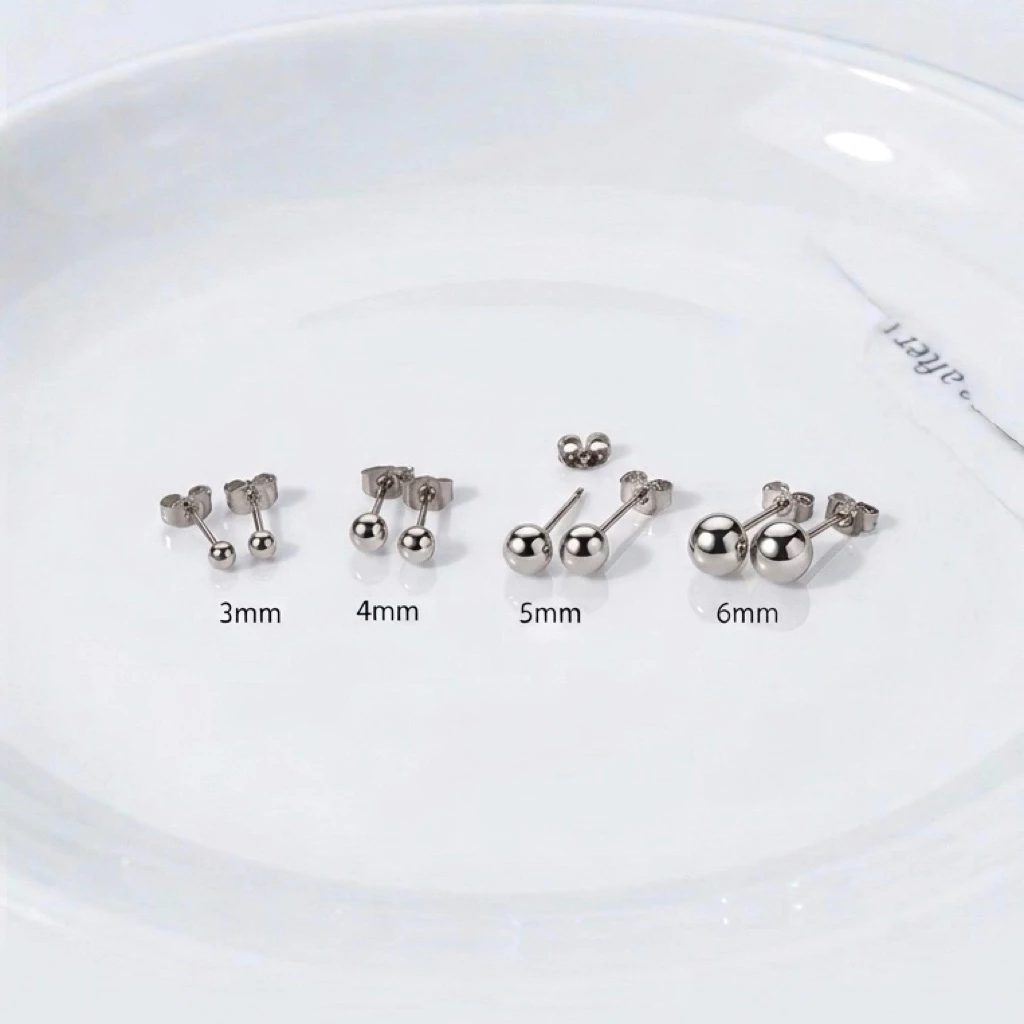 STUD(สำหรับคนแพ้ง่าย) ต่างหูหมุดมินิมอล สแตนเลสเกรดเครื่องมือแพทย์ (ราคา 1 คู่)