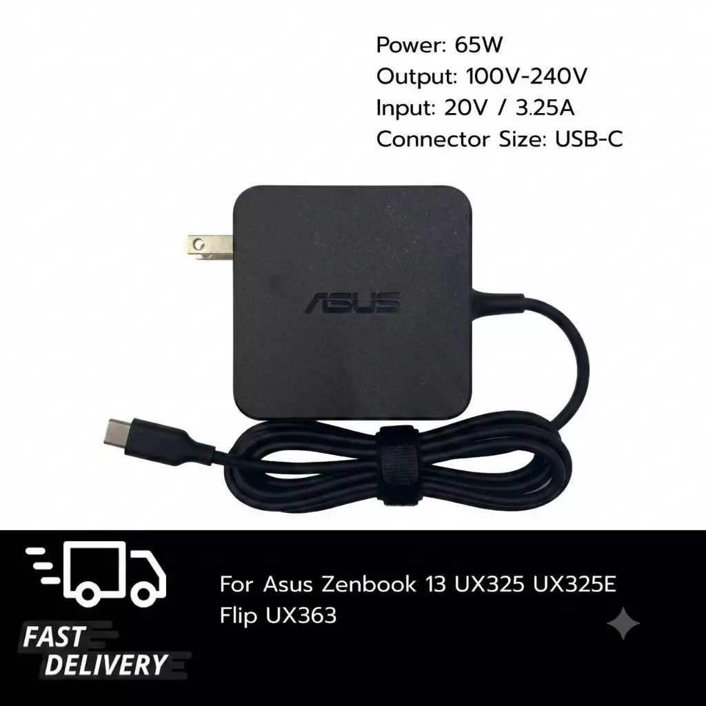 (ประกัน 18 เดือน) สายชาร์จ โน๊ตบุ๊ค for ASUS ExpertBook B9 B9450F ROG Flow X13 65W USB-C (asus011)