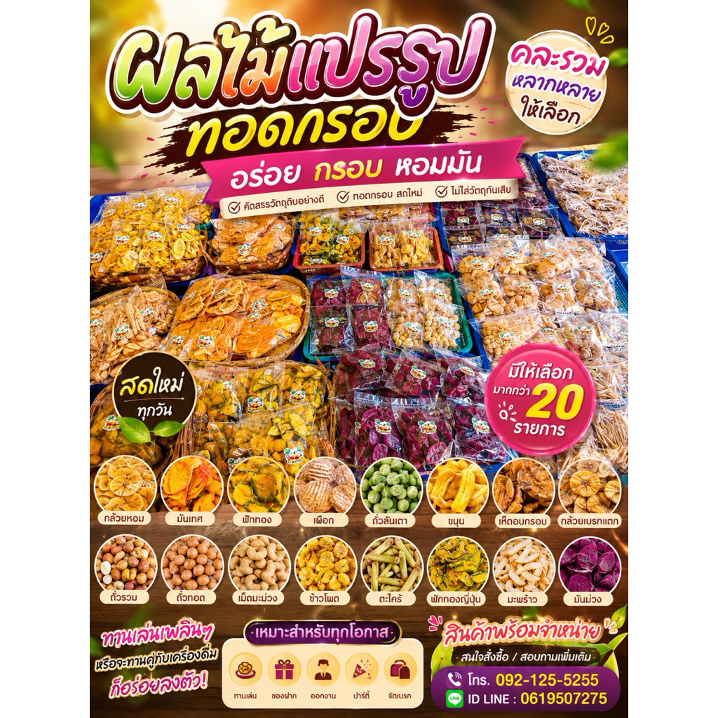 ขนม รวมรส  คละ. 30-30กรัม (50ห่อ)คุ้ม