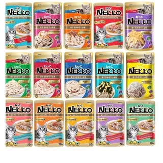 (6-12ซอง) Nekko อาหารเปียกสำหรับแมว ทุกช่วงวัย ขนาด70กรัม