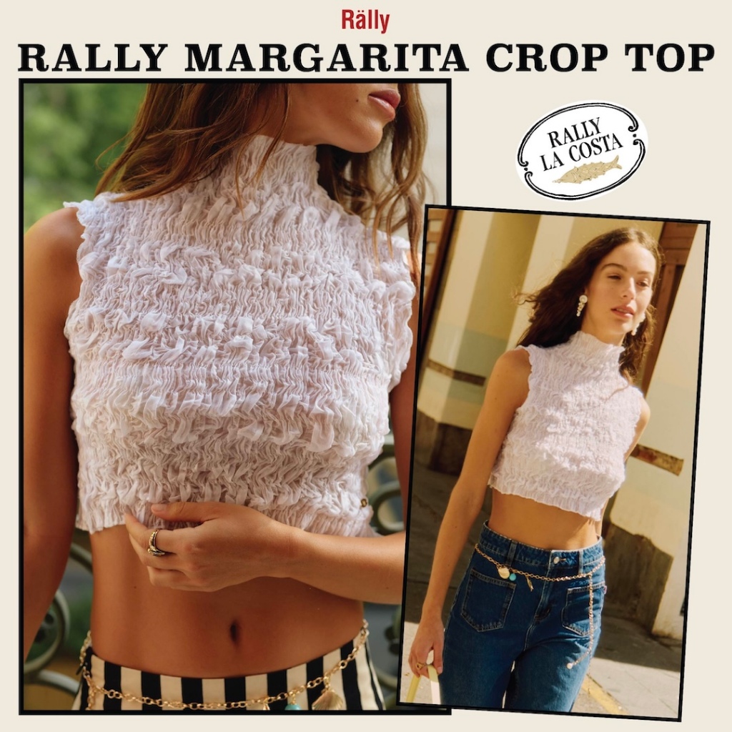 Rally Margarita Crop Top - เสื้อทรงครอปดีเทลผ้าย่น