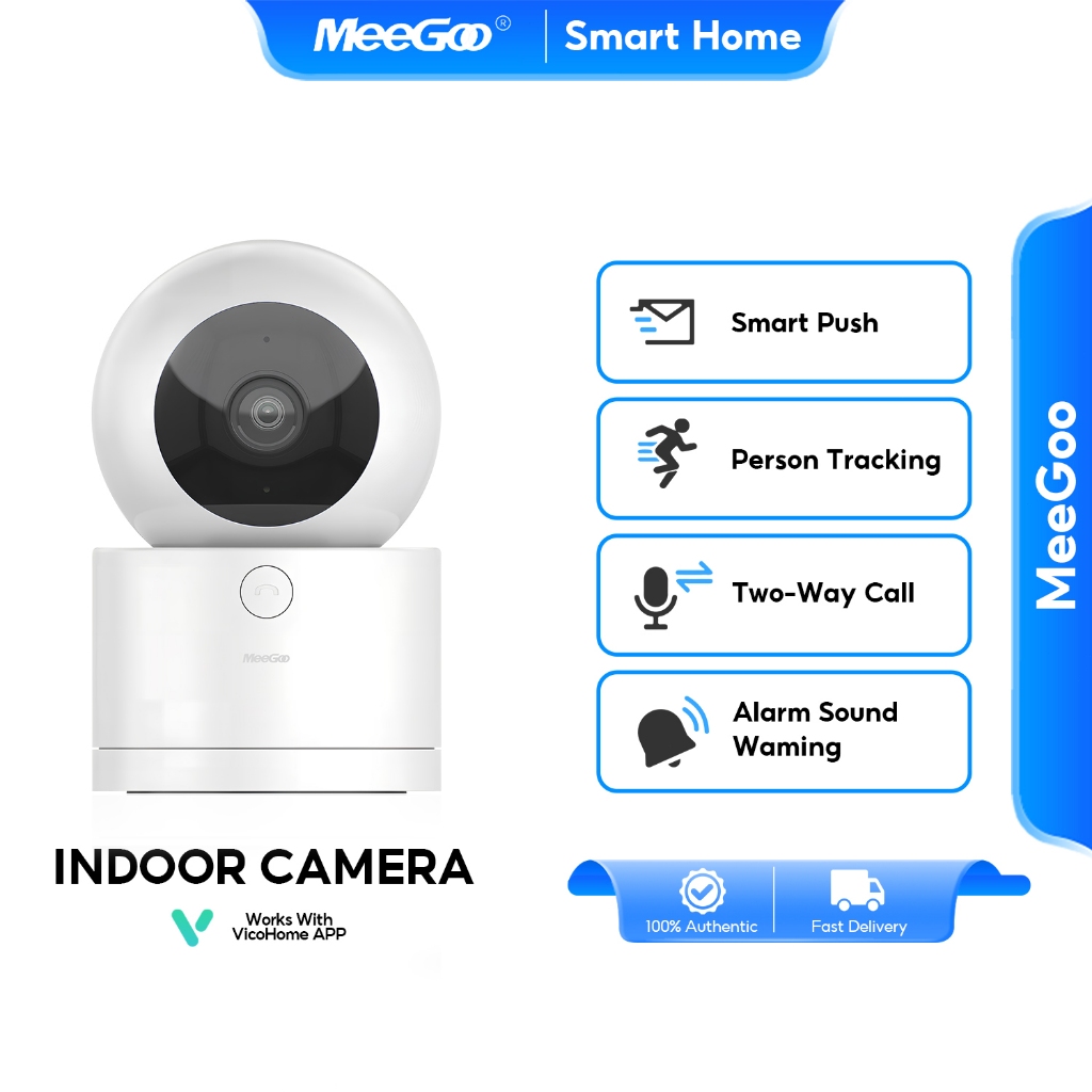 MeeGoo WiFi Smart Camera 2.4G กล้องวงจรปิด one-touch Call กลางคืนภาพสี ตรวจจับพร้อมแจ้งเตือน