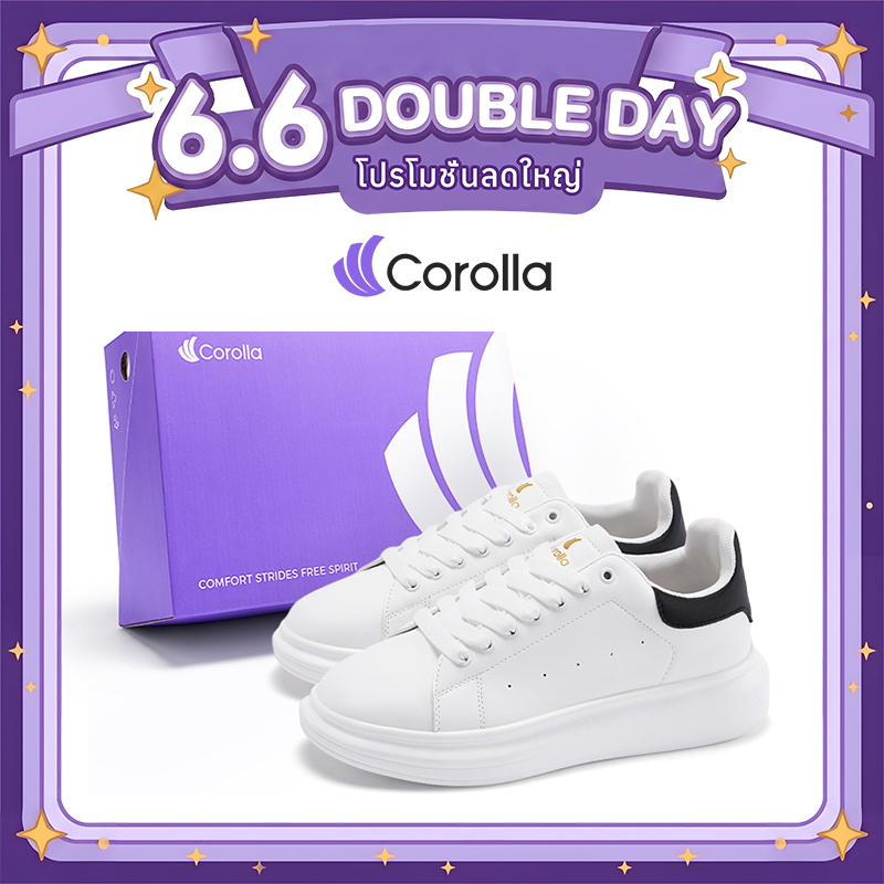 【3.1ใหม่】Corolla Shellform รองเท้าผ้าใบแบบ unisex ระบายอากาศได้ดี สวมใส่สบาย พื้นรองเท้าหนา 4.5 ซม แนะนำเพิ่ม 1 ไซส์