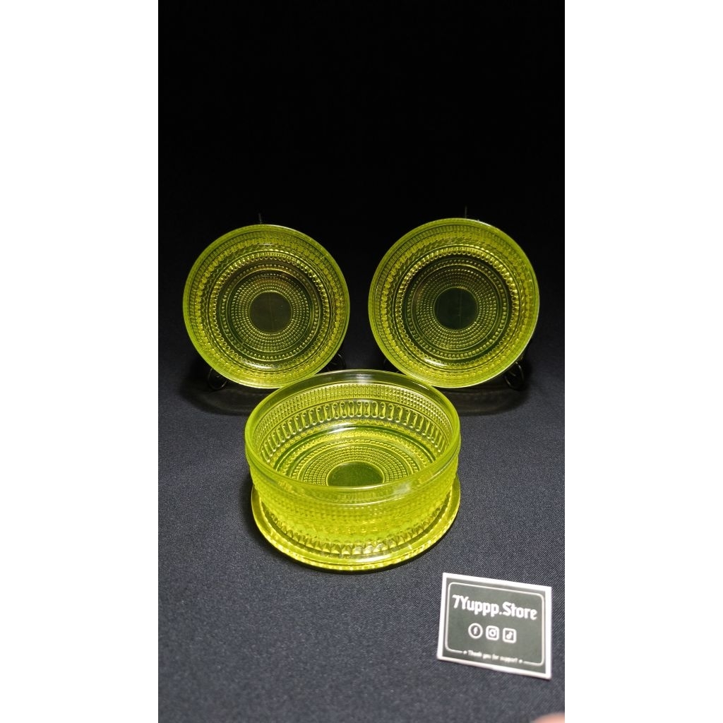 Riihimäen Lasi "Fortuna" Uranium Glass Bowl 🟢 ชามยูเรเนียม ฟินแลนด์