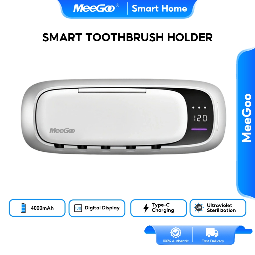 MeeGoo ที่วางแปรงสีฟัน แบบติดผนัง Smart toothbrush holder กล่องเก็บแปรงสีฟันฆ่าเชื้อ