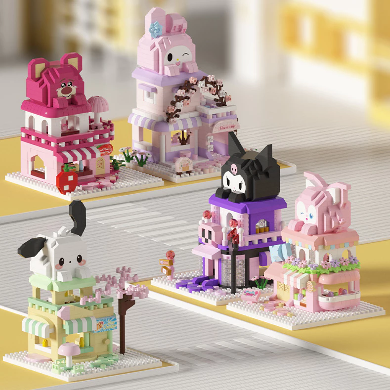ตัวต่อไมโครบล็อก การ์ตูน micro block ร้านค้า ดอกไม้ เค้ก ไอสครีม