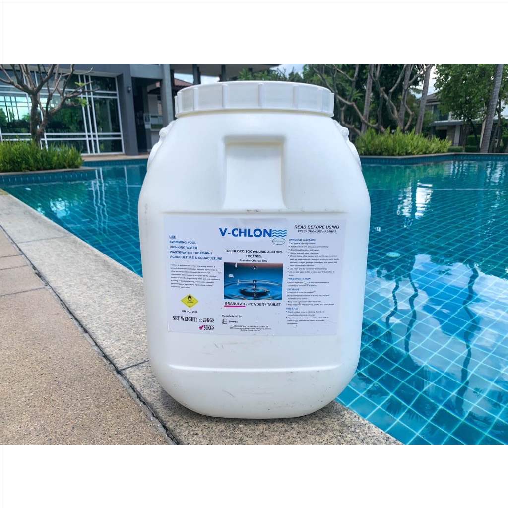 TCCA คลอรีน 90% 50KG powder ผง คลอรีนผงสีขาว น้ำหนัก 50 กิโลกรัม