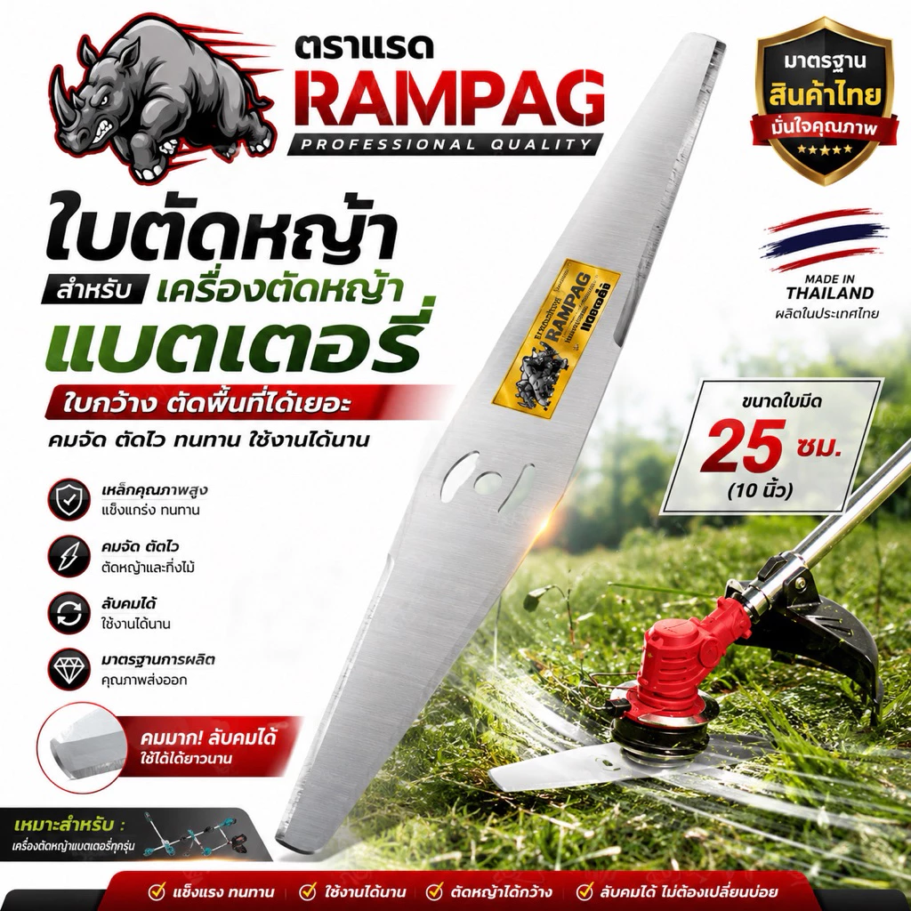 ใบตัดหญ้า ใบมีดสำหรับเครื่องตัดหญ้าแบต ใบตัดข้าวดีด ใช้กับเครื่องตัดหญ้าแบตเตอรี่ ตกแต่งกิ่งไม้