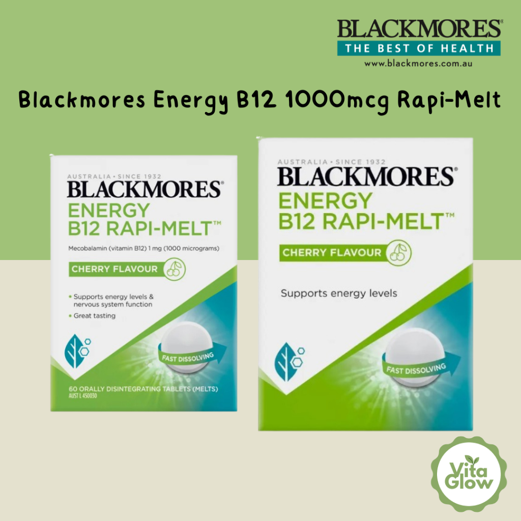Blackmores Energy B12 1000mcg Rapi-Melt 60&90 Tablets
