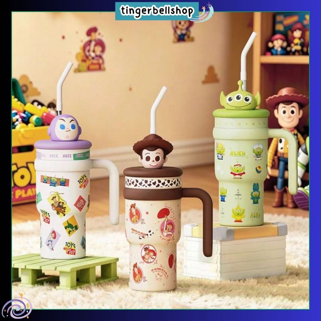 🇹🇭[ส่งด่วน]แก้วเก็บความเย็นลายการ์ตูน Toy Story แก้วสแตนเลส 316 ขนาด 700ml. พร้อมหลอด