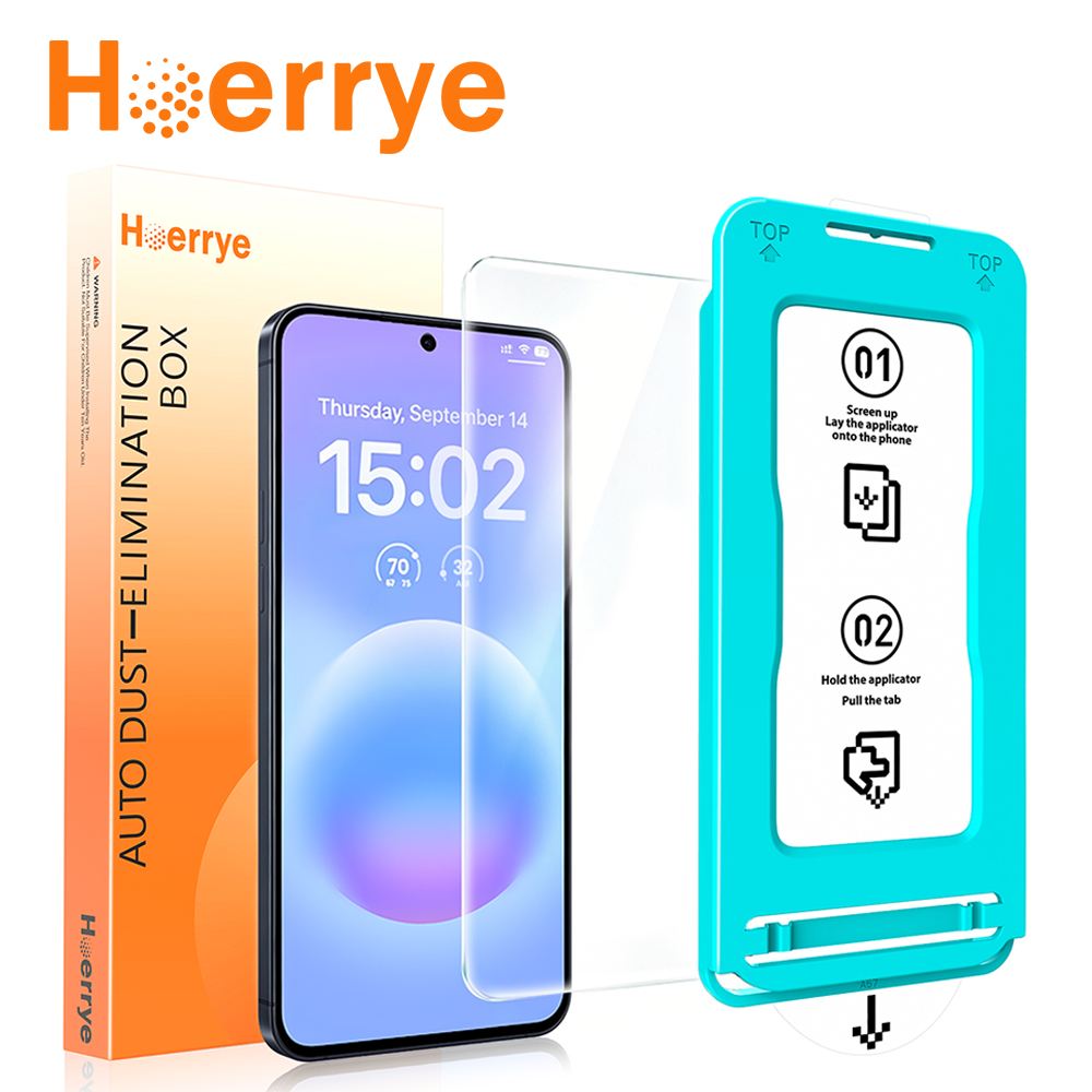 Hoerrye ขอบใส ฟิล์มกระจก 1pc for Samsung A57 A56 A55 รองรับการสแกนลายนิ้วมือ HD กันมอง ฟิล์ม ไม่มีฟองอากาศ ติดตั้งง่าย