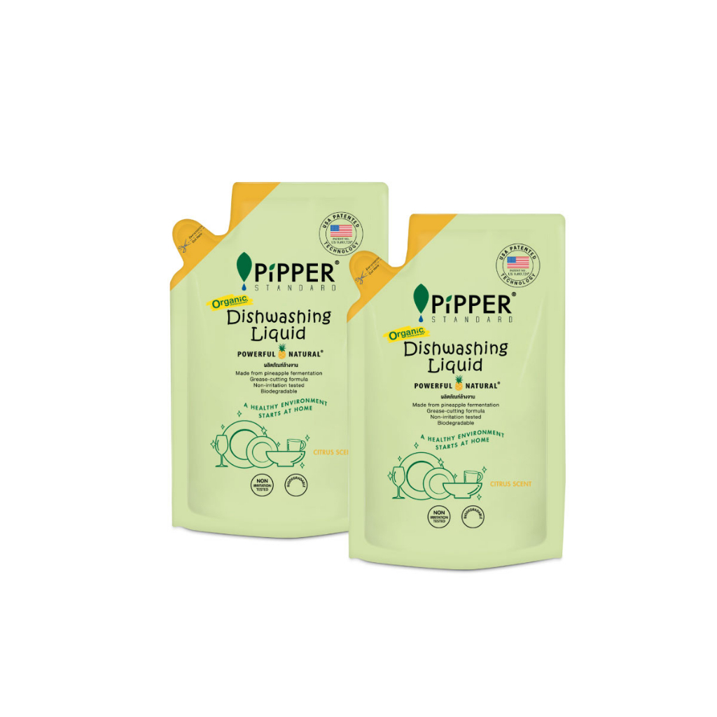 PiPPER STANDARD Value Pack ผลิตภัณฑ์ล้างจานธรรมชาติ กลิ่นซิตรัส ขนาด 750 มล. ถุงรีฟิล