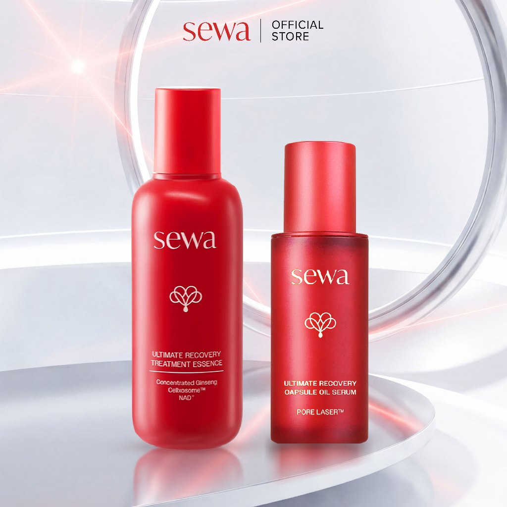 [ชะลอริ้วรอย ผิวกระชับ] Set Sewa Ultimate Recovery Treatment Essence - Sewa Ultimate Recovery Capsule Oil Serum