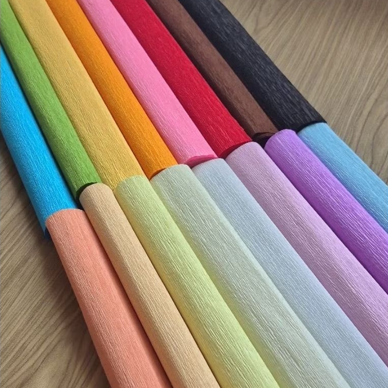 "พร้อมส่ง" 1 ม้วน กระดาษย่น กระดาษทำดอกไม้ยักษ์ สำหรับงานประดิษฐ์ ขนาด 50×250 ซม.