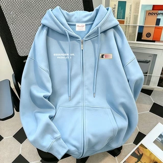 เสื้อฮู้ดซิปสําหรับผู้หญิง ผ้าพิเศษคุณสมบัติกันน้ำ ป้องกันรังสียูวีได้ ทรงโอเวอร์ไซซ์ใส่สบาย COD