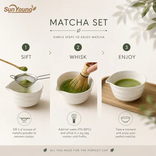 [Chawan matcha set bowl] ชุดชงมัทฉะ 5 ชิ้น ถ้วยมัทฉะญี่ปุ่นแท้ งานคราฟต์เซรามิก กล่องของขวัญสุดหรู