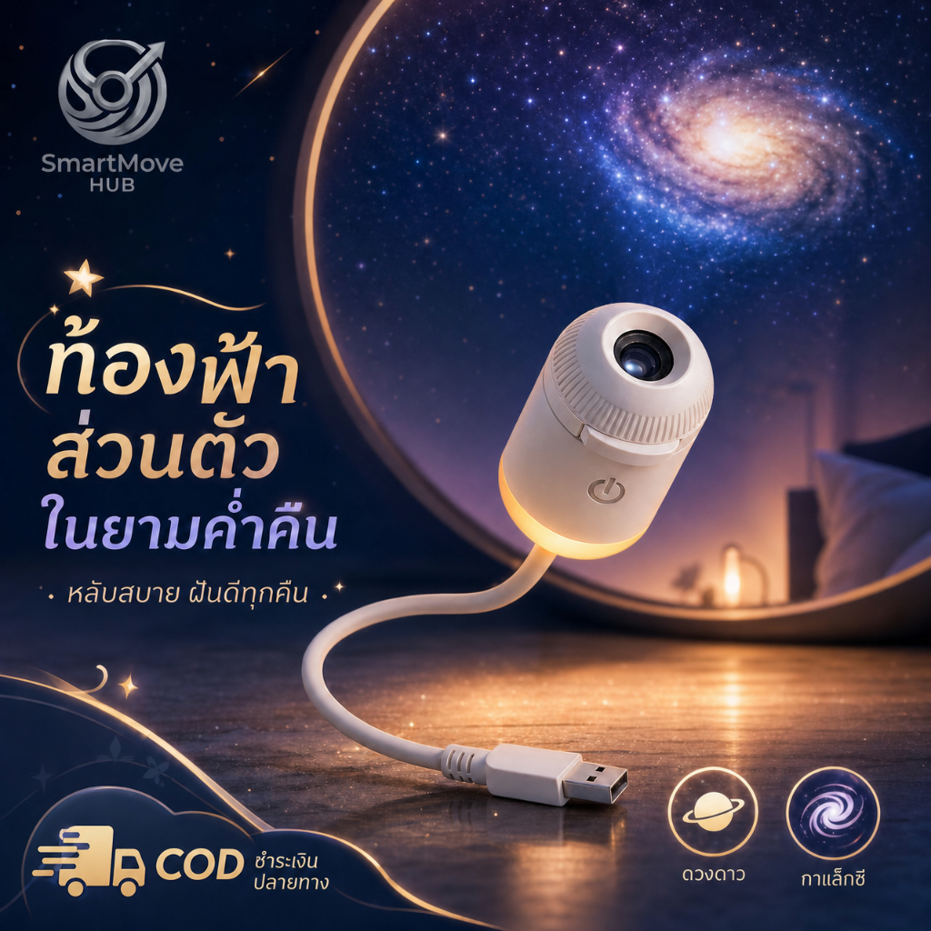 🚚[ส่งไว] โคมไฟโปรเจคเตอร์จำลองท้องฟ้ามินิ [เซ็ต 12 ลาย] แต่งห้องนอน หัวเตียง บรรยากาศโรแมนติก ช่วยนอนหลับสบาย COD