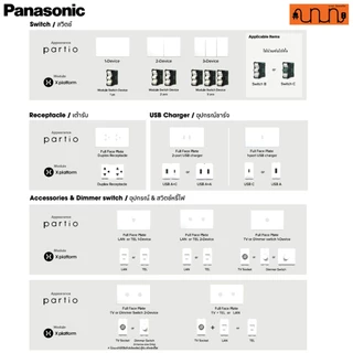 ฝา Panasonic Partio สำหรับอุปกรณ์ X platform WXG สีขาว /เทาซีรีนHX /ดำB /เทาH ,WXG7115 (เฉพาะชุดฝา)