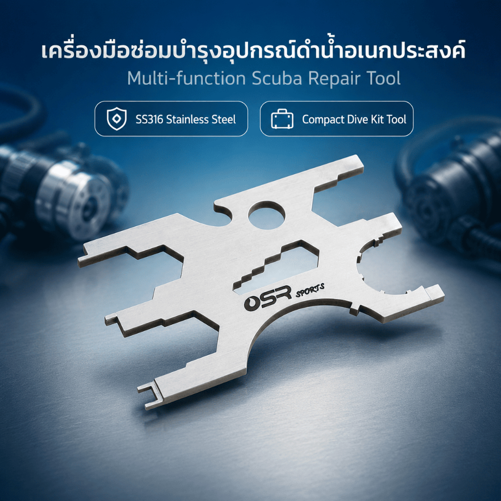 316สแตนเลสอุปกรณ์ดำน้ำซ่อม D Card-ชุดเครื่องมือดำน้ำประแจมีสไตล์สำหรับการบำรุงรักษาประจำเครื่องควบคุมการดำน้ำ