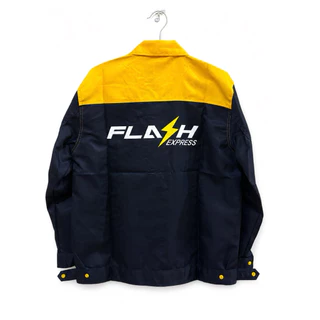 FL-01 เสื้อแจ๊คเก็ต Flash Express สีกรม-เหลือง สำหรับพนักงานส่งของ