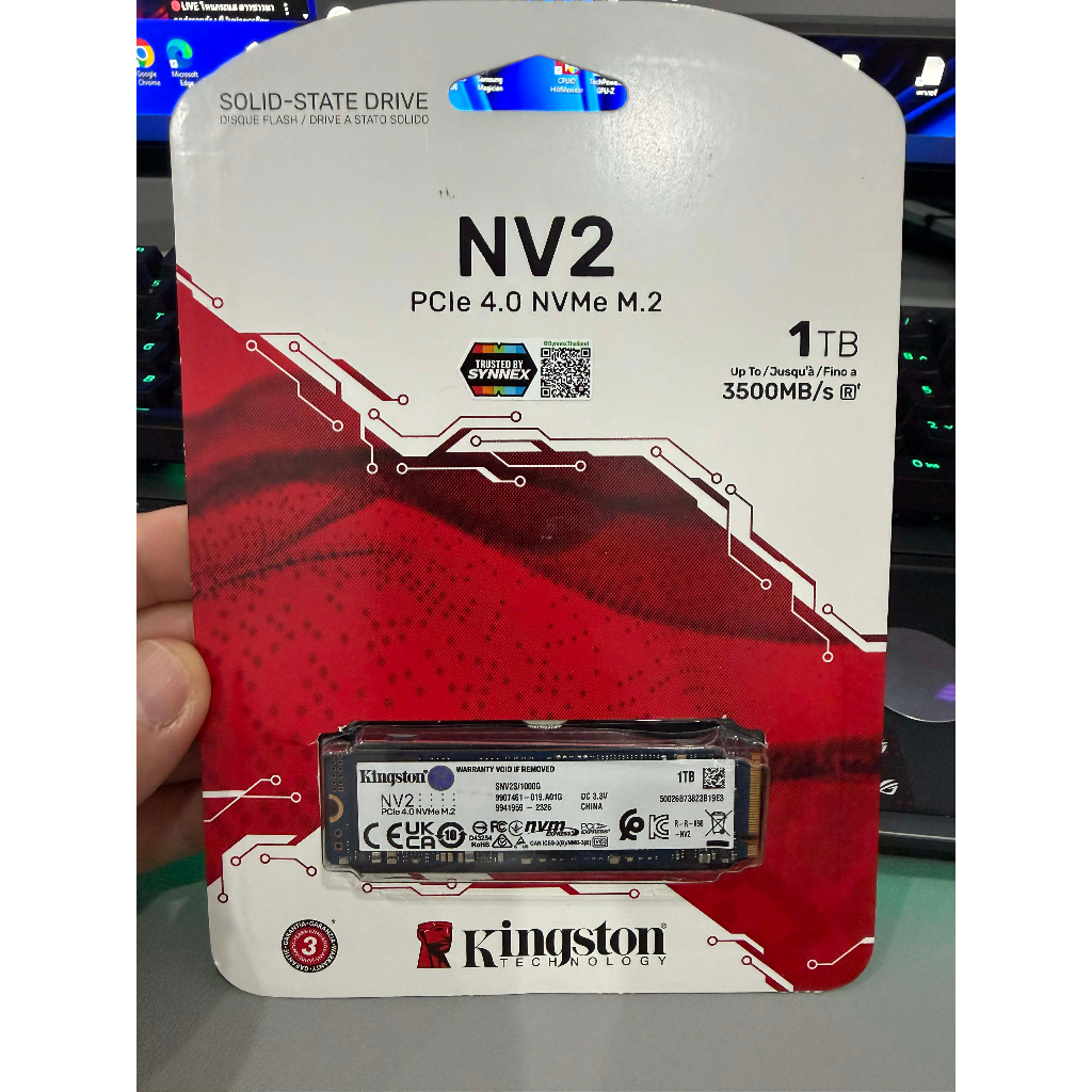 1TB SSD (เอสเอสดี) KINGSTON NV2 - PCIe 4/NVMe M.2 2280 (SNV2S/1000G) มือสอง ครบกล่อง ใช้งานปกติ